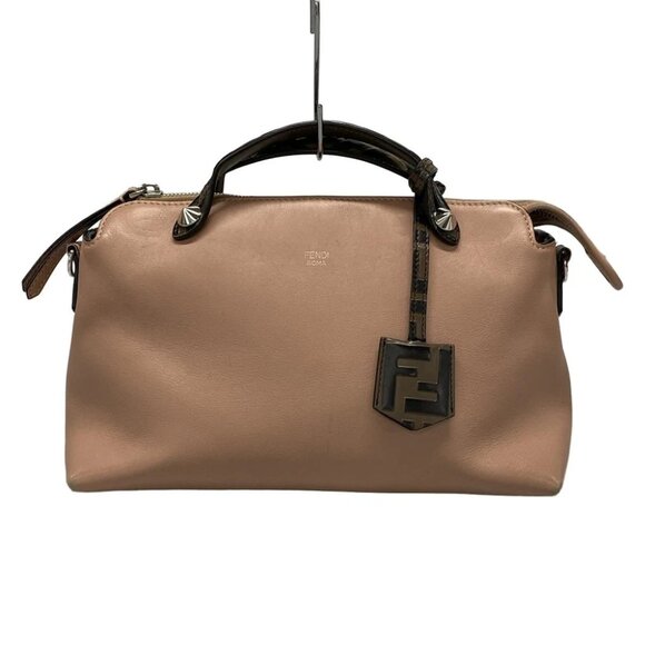 Auth FENDI By The Way 8BL146 Pink Dark Brown Leather - Handbag - Picture 1 of 14